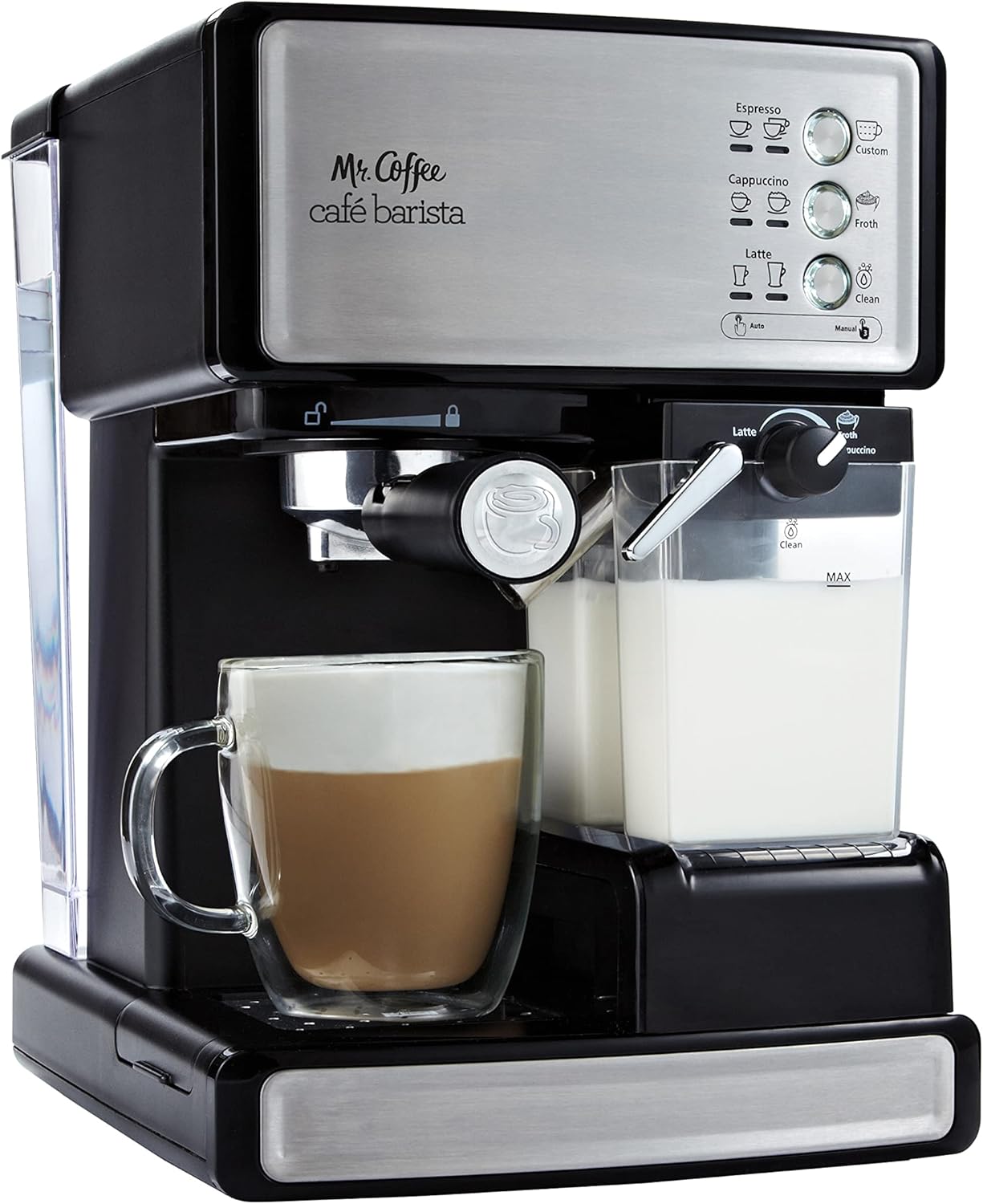 Mr. Coffee Espresso and Cappuccino Machine Stainless Steel Programmable Coffee Maker